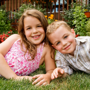 Tia, aged 5, and Zak, aged 2 