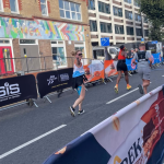 Annie mid run at the Warrington Running Festival